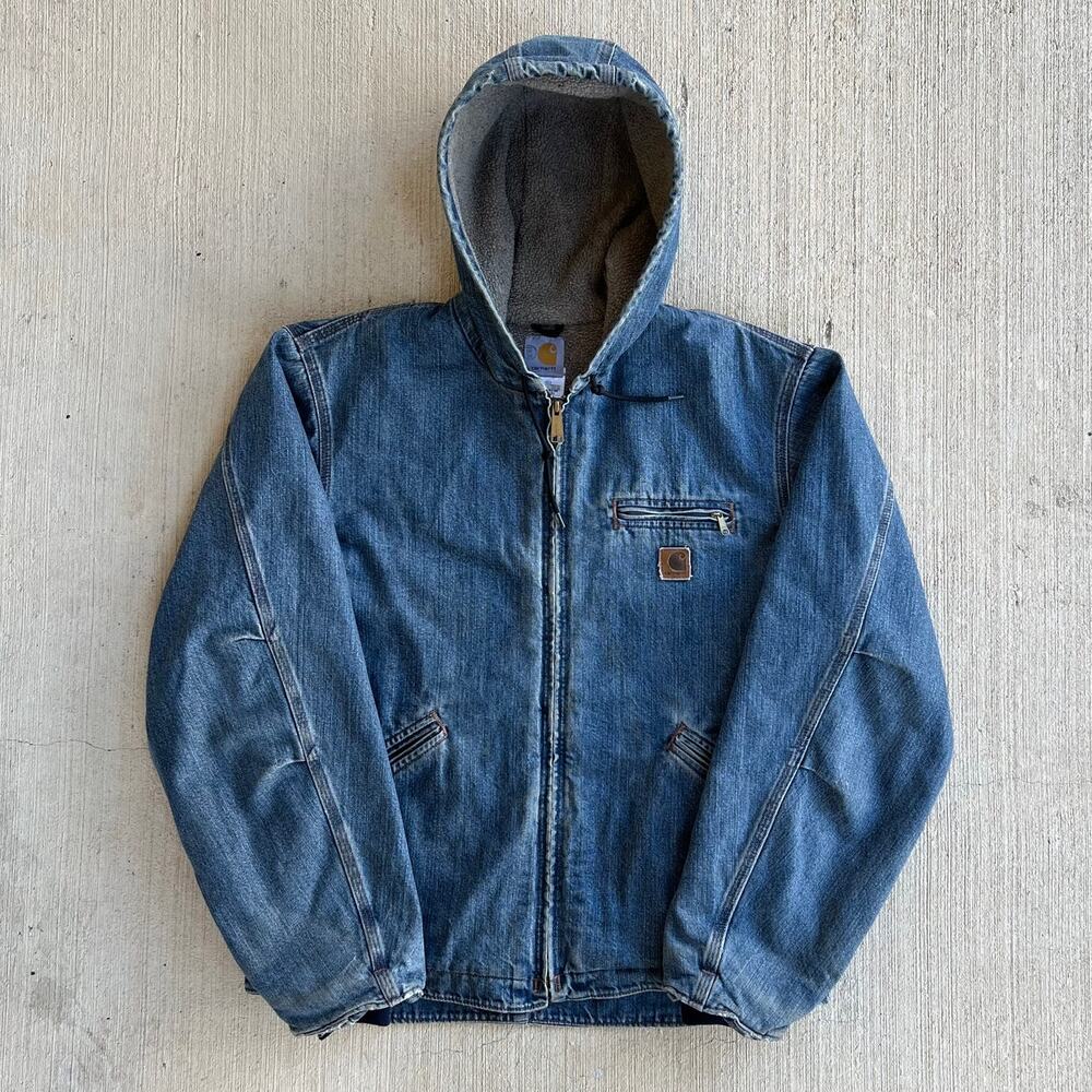 Carhartt J239 LVN denim hooded work wear jacket